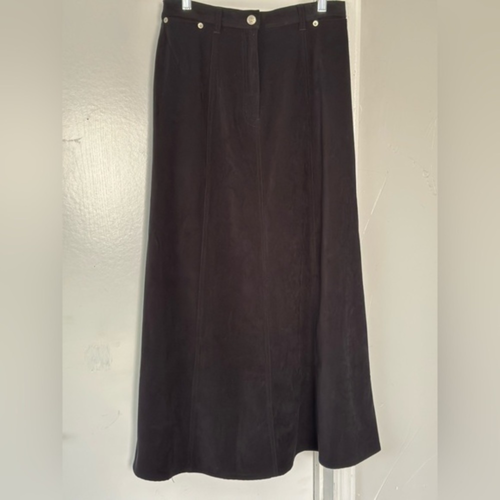 Ralph Lauren Denim Co Faux Suede Maxi Skirt GUC M